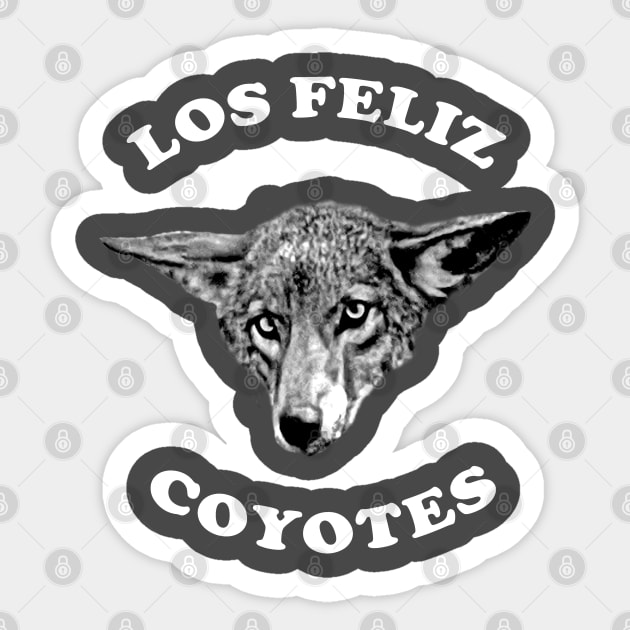 Los Feliz Coyote White Letters Sticker by losfeliz
